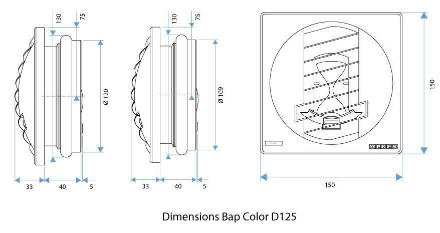 11019130 ALDES- Bouche d'extraction autoréglable BAP Color débit d'air  15m3/h,Ø 125 pour salle de bain ou WC , position mur ou plafond, pour  appartement T1,T2 et WC T3. : 17,40 € Seulement !