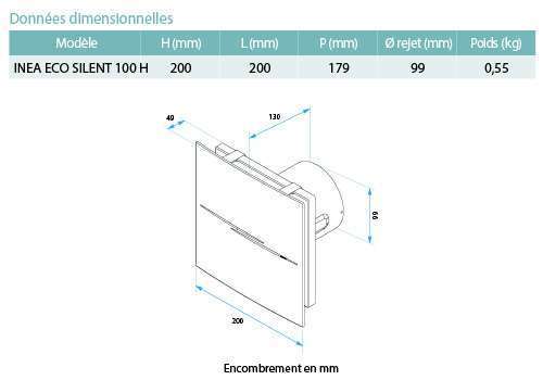 dimensions extracteur inea eco silent aldes 11022390